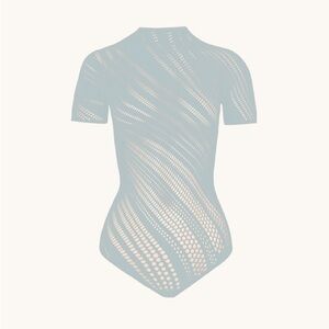 Wolford Pearl Blue Organic Net Bodysuit